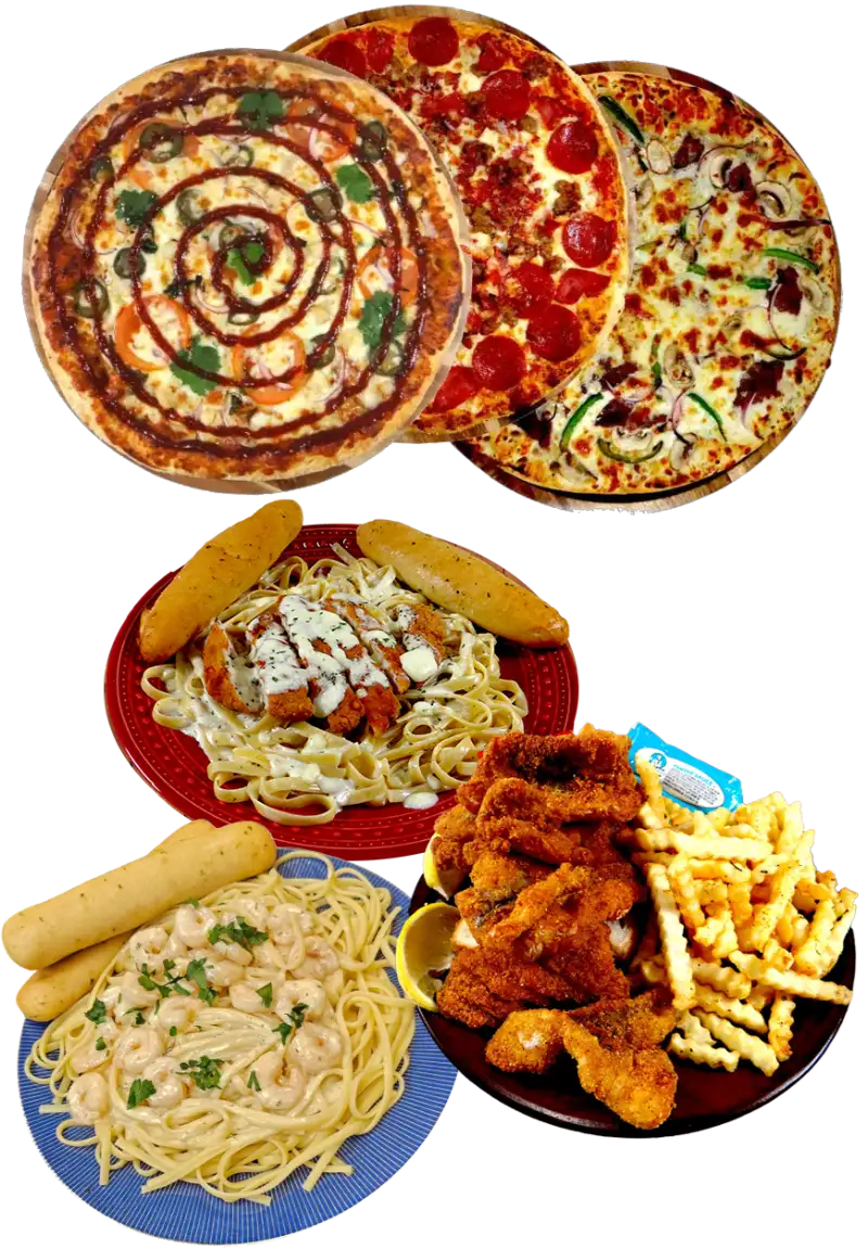 Three pizzas with different toppings on them